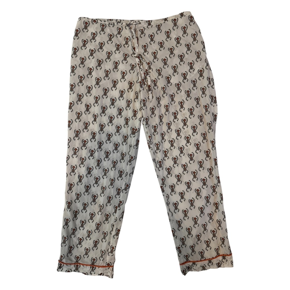 Roller Rabbit Style Monkey Print Pajama Pants Boho Lounge Y2K